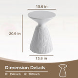 COSIEST Outdoor Side Table, Mushroom Shaped MgO Accent Table, Lightweight Patio End Table w Round Base, Top Plant Stand for Garden and Deck, Spotted White COSIEST