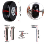 OwnMy 45mm x 18mm Luggage Suitcase Replacement Wheels, Rubber Swivel Caster Wheels Bearings Repair Kits, A Set of 4 OwnMy