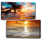 2 Pack Diamond Painting Kits，Large 5D DIY Sunset Diamond Painting Kits for Adults，DIY Full Drill Crystal Rhinestone Arts and Crafts，Beach Gem Art Painting with Diamond for Home Wall Decor (28X16inch) OFRKE