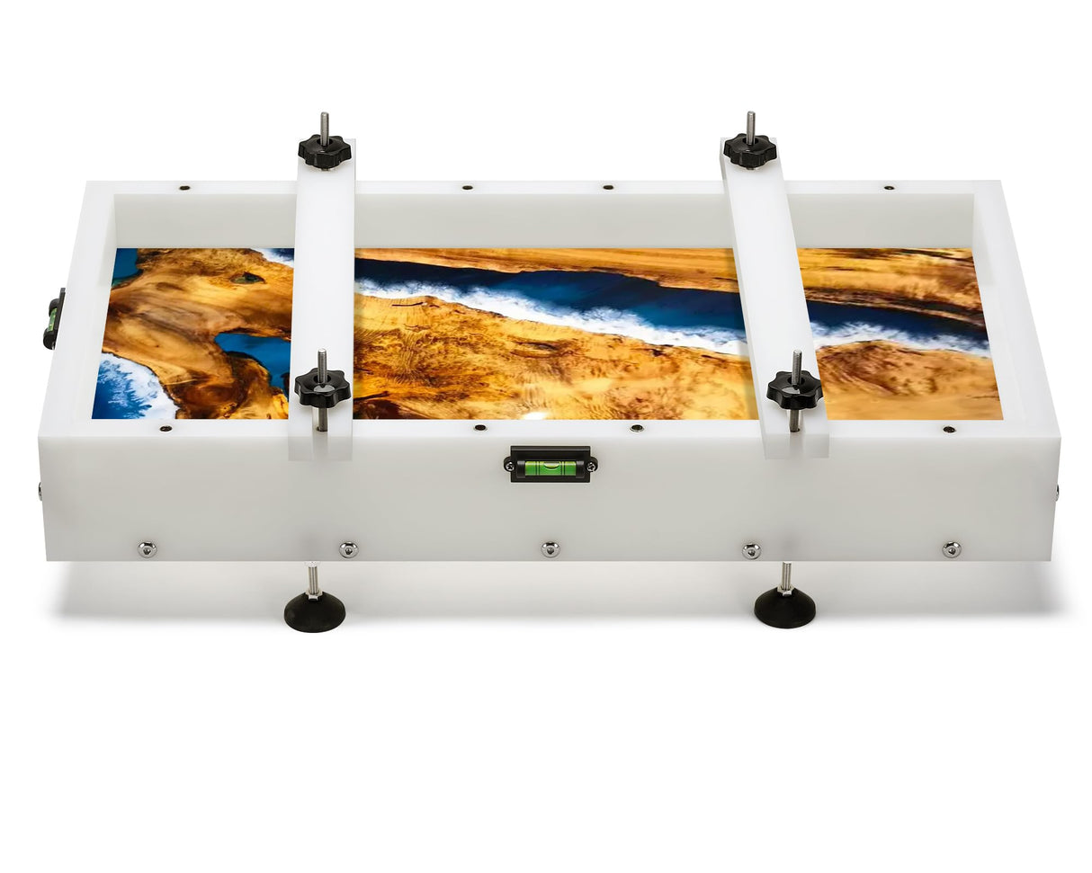 GROWLING Reusable Epoxy Resin Mold 24x12x3 Inches, Adjustable Fastening and Leveling, Heavy Duty Large Resin Mold for River Tables, Coffee Tables, Trays, Cutting Boards, DIY Resin Art Etc. GROWLING