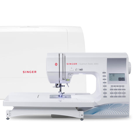 SINGER Quantum Stylist 9960 Computerized Sewing & Quilting Machine with Extension Table, Hard Case & Accessories | 600 Stitches, Lettering, LED Light, 1-Step Buttonhole & High-End Touch Controls SINGER