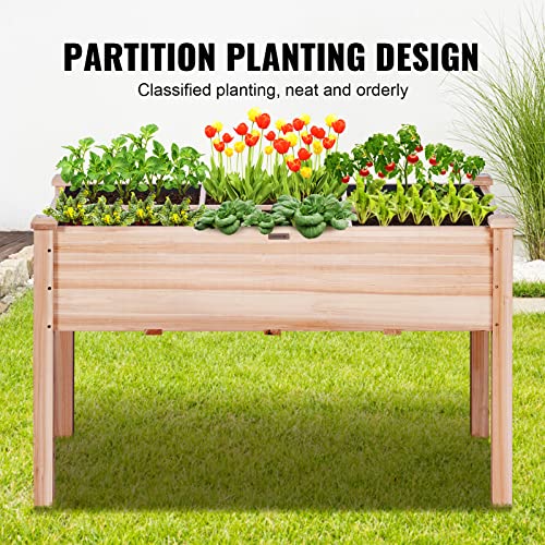 VEVOR Raised Garden Bed, Wooden Planter Box, Outdoor Planting Boxes with Legs, for Growing Flowers/Vegetables/Herbs in Backyard/Garden/Patio/Balcony, Burlywood (48x24x30in Elevated Planter with Legs)