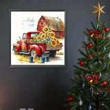 CXYQLC DIY 5D Diamond Painting Kits for Adults, Diamond Painting Full Drill Crystal Rhinestone Embroidery Craft Kits for Home Wall Decor Gifts 11.8x15.8inch(Farm Truck Flowers) CXYQLC