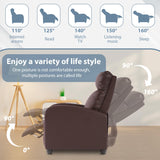 Ruesleag Massage Recliner Chair Recliner Sofa Modern Reclining Chair w/Footrest Backrest Breathable Padded Single Sofa Home Theater Seating Reclining Easy Lounge for Living Room Bedroom,Brown Ruesleag