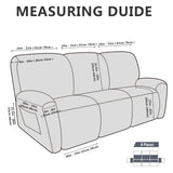 molasofa Recliner Sofa Covers - Leather Like Recliner Sofa 3 Seater Recliner Couch Covers for 3 Cushion Couch 8 Pieces Washable Stretch Reclining Sofa Slipcovers (Brown) molasofa