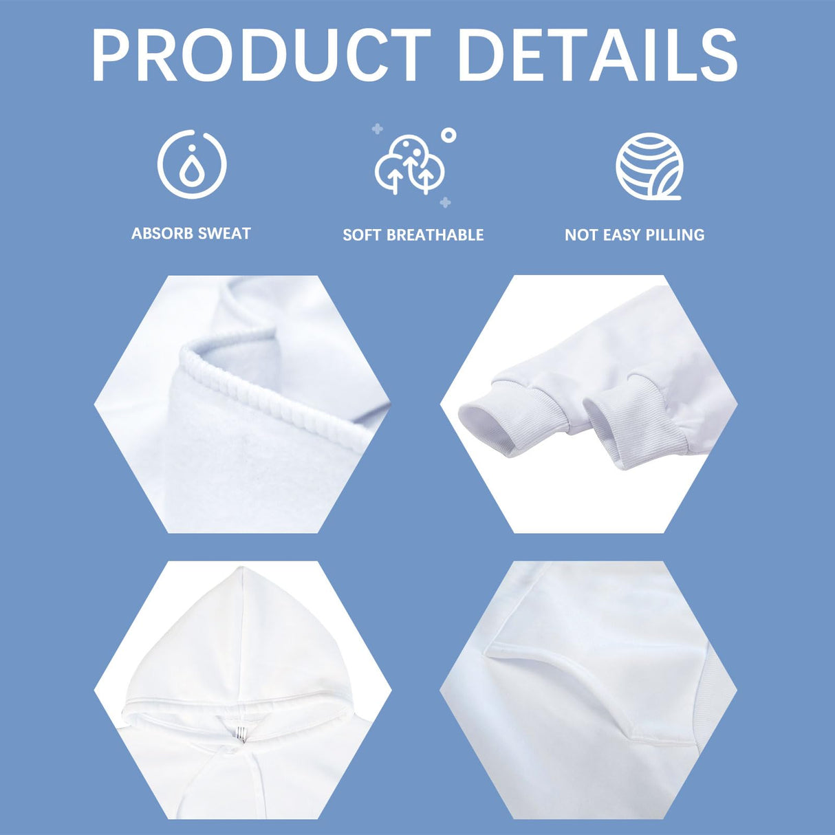 LaiHiulaan Womens Oversized Sublimation Hoodie 100 Polyester White Hoodie for Sublimation Fall Long Sleeve Sweatshirts Women LaiHiulaan