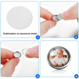 200 Pieces Sublimation Stainless Steel Blank Stud Earring Set Includes 50 Bezel Blank Setting 50 Aluminum Sheets with 50 Glues 50 Glass Discs for DIY Jewelry Findings, Earring Making (Silver, 10 mm) Hicarer