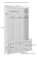 Crosley Furniture Ellison Hall Tree with Storage Bench and Coat Rack Hooks for Hanging, Navy Crosley Furniture