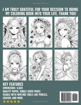 Sunflower Fairy Coloring Book: Adorable Enchanted Fairies Coloring Pages with Whimsical Sunflower Bloom Illustrations For Teens & Adults Anxiety Relieving Majosta