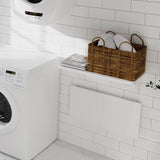 TEAMIX Wall Mounted Desk, White Folding Desk for Small Spaces Floating Shelf Organizer with Heavy-Duty Brackets for Home Office TEAMIX