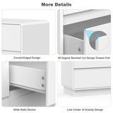 OTUTUMUS 6 Drawers Double Dresser, White Modern Chest of Drawer, Curved Edged Wood Dresser for Bedroom Living Room, Closet, Office, Hallway OTUTUMUS