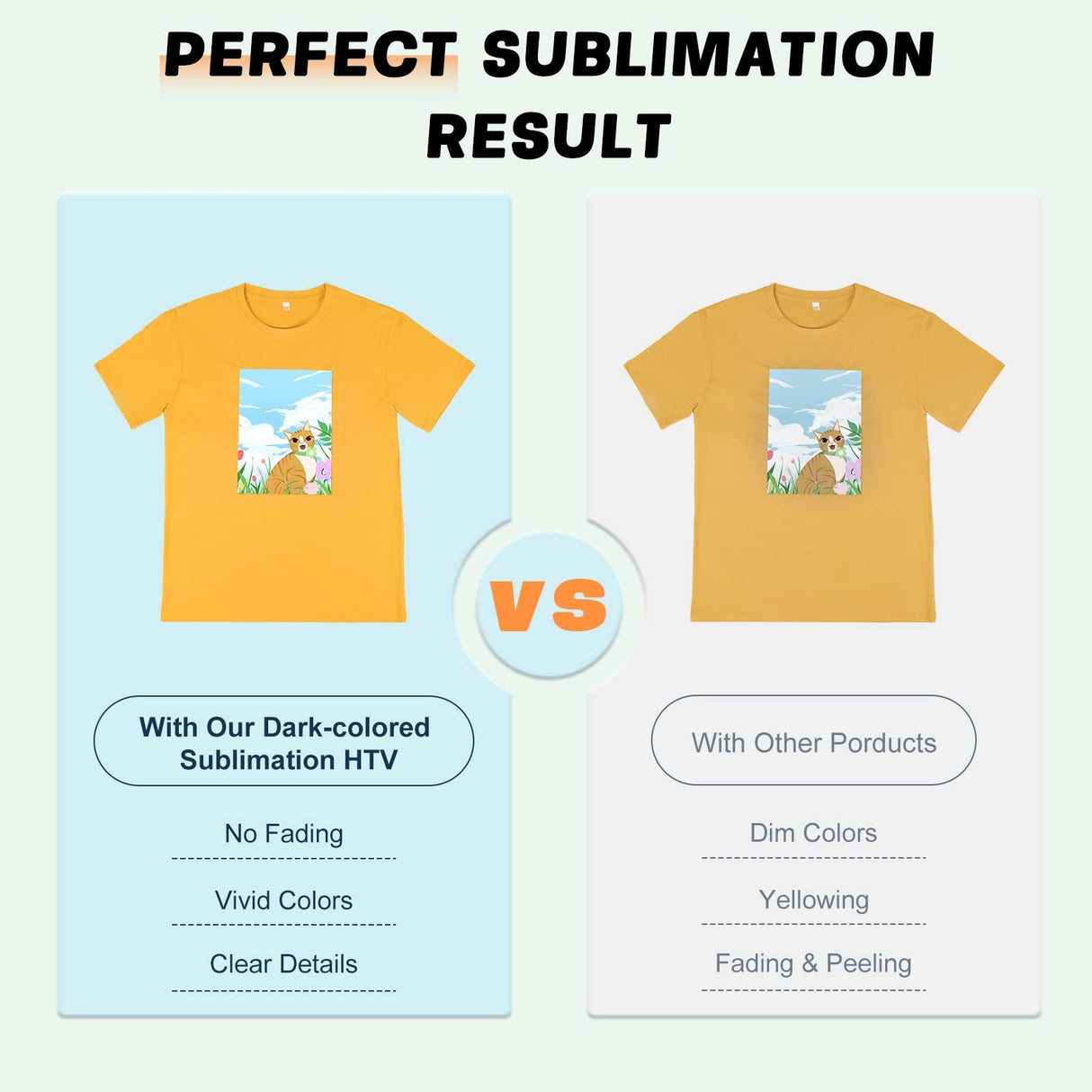 HTVRONT Sublimation HTV for Dark Fabric/Light Fabric - 5 Pack Matte Sublimation Vinyl - Sublimation Blanks for Sublimation Shirts/Pillow/Bag/Hat HTVRONT