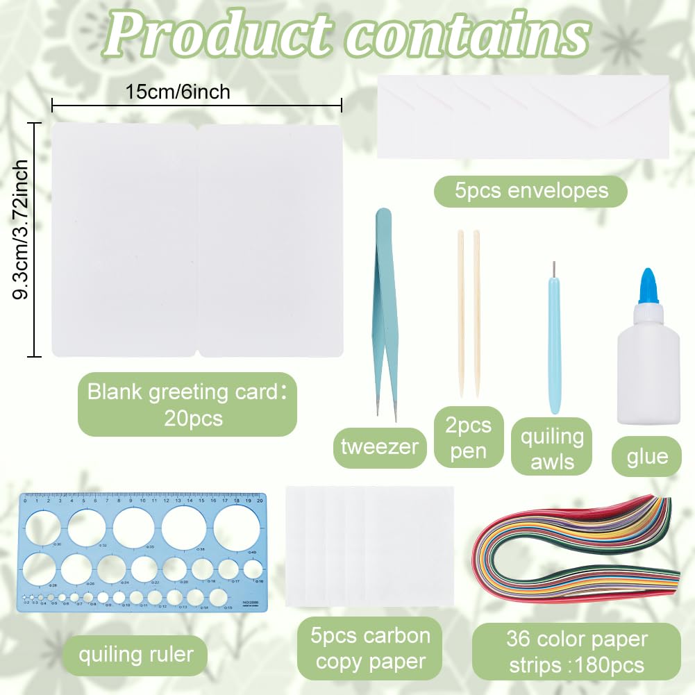 WEBEEDY 20 Sets Paper Quilling Kit for Adults Beginners,Spring Animal Flower Greeting Cards Making Kit with Instruction Tutorial,Handmade Bee Butterfly Dragonfly Quilling Card for Friends Families WEBEEDY