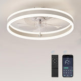LEDIARY Low Profile Ceiling Fans with Lights, Flush Mount Modern Ceiling Fan and Remote Control, 19.7" LED Ceiling Fans, Stepless Dimmable 3 Colors and 6 Speeds - White LEDIARY
