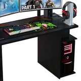 Madesa Gaming Computer Desk with 5 Shelves, Cable Management and Large Monitor Stand, Wood, 24" D x 53" W x 29" H - Black Madesa