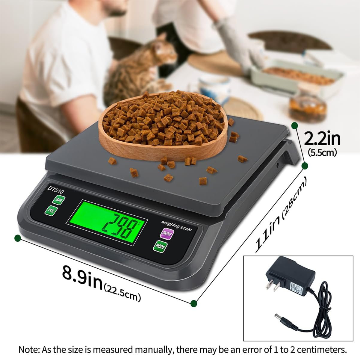66LB 30kg Large Digital Kitchen Scale Food Scale for Baking Cooking Bread Meat Scales with Tare and Prep Counting LCD Display with Adapter, 6 Unit (Grey, 30kg) LNXDMWMS