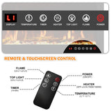 Mystflame 60 inch Electric Fireplace, Recessed and Wall Mounted Slim Electric Fireplace, 750/1500 Watt Heater Fireplace, Log & Crystal Hearth, Adjustable Realistic Flame, Remote Control & Touch Screen Mystflame