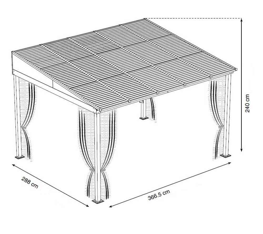 Sojag 10' x 12' Portland Gazebo Wall-Mounted Outdoor Weather-Resistant Aluminum Frame Sunroom Brown - WoodArtSupply