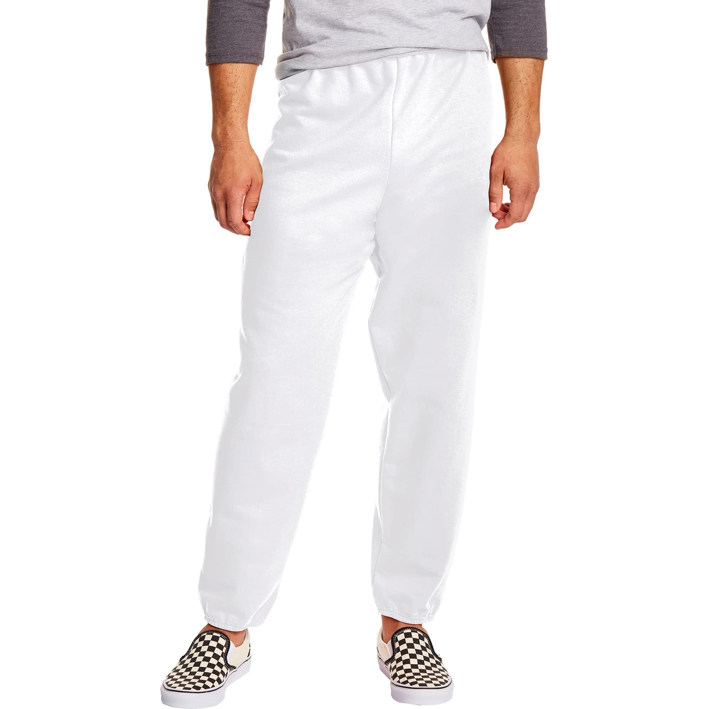 Hanes Men's EcoSmart Non-Pocket Sweatpant, White, 3X-Large