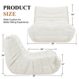 Cansunna Bean Bag Chair Big Sofa Beanbag Chair for Adults Fireside Chair Bean Bag Lounger with Memory Foam Filled for Home,Apartment or Gaming Venue (White Plush) Cansunna