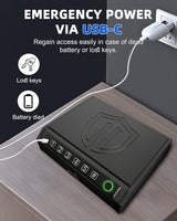 ZCF Mate Gun Safe for Handgun – Upgraded 0.1 Seconds Quick Access Pistol Safe with Fingerprint, Keypad & Backup Key, Silent Mode, Portable Firearm Lock Box for Bedside, Nightstand, Car, Home ZCF mate