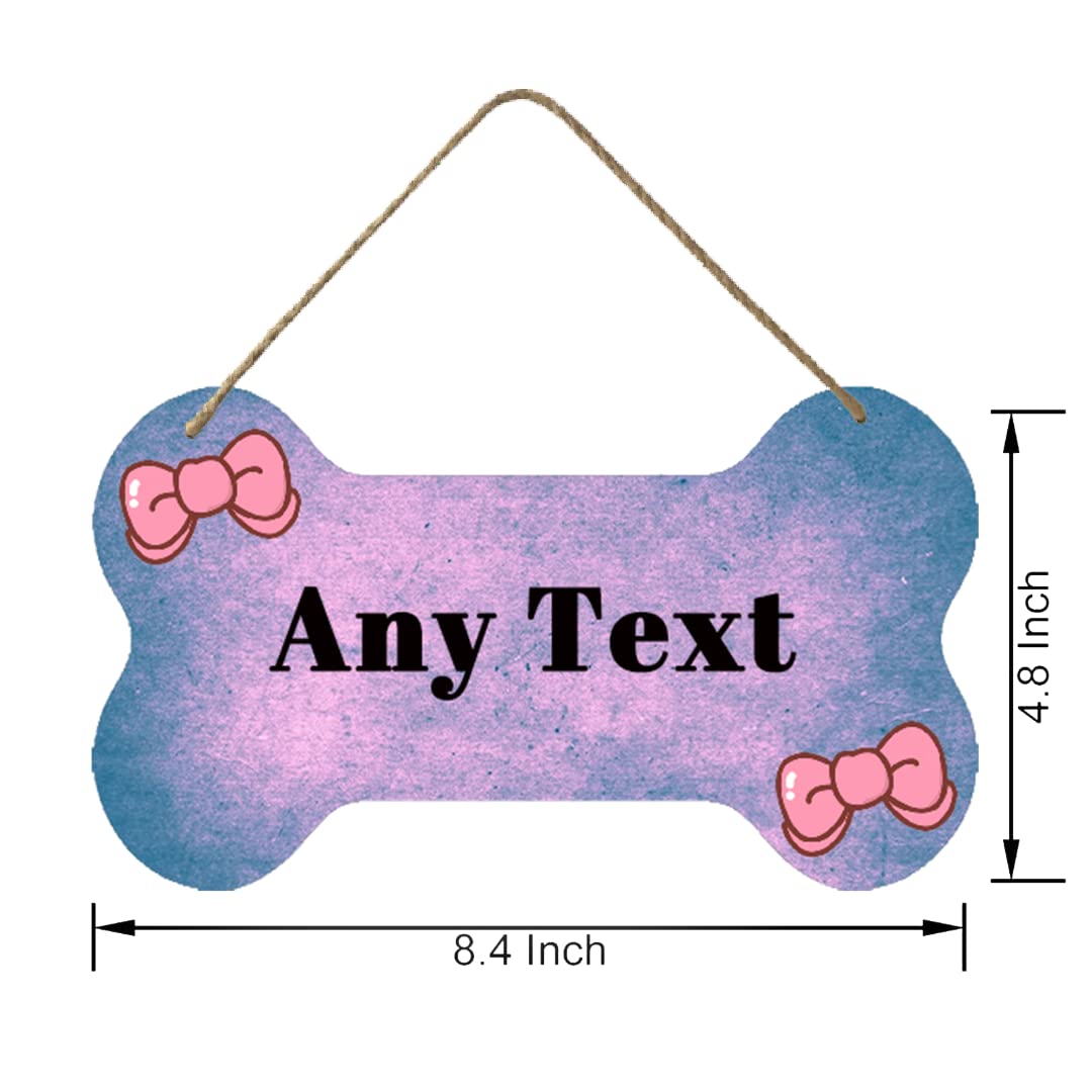 Personalized Dog Bone Dog House Wooden Sign Decor Custom Name Wooden Plank Rustic Wall Decor Pet Sign for Home Farmhouse Decor 8.4*4.8Inch Generic