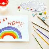 Hulameda Update 30pcs Paint Tray Palettes,Plastic Paint Tray Palette,Paint Palettes,Paint Pallets with 9 Wells for Adults & Kids, or Painting or DIY Craft Class,White Hulameda