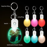PYD Life 12 Pack Sublimation LED Keychains Acrylic Blanks Oval White 2.6" x 1.9",1/6" Thick(4 mm) Light Up 7 Colors Sublimation Night Light Blanks PYD Life