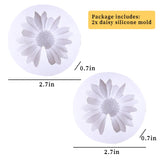 Wehous 2PCS Daisy Flower Silicone Mold 3D Flower Fondant Chocolate Cake Cupcake Topper Decoration Mold Unique Resin Candle Molds DIY Soap Wax Epoxy Resin Concrete Casting Polymer Clay Craft Wehous