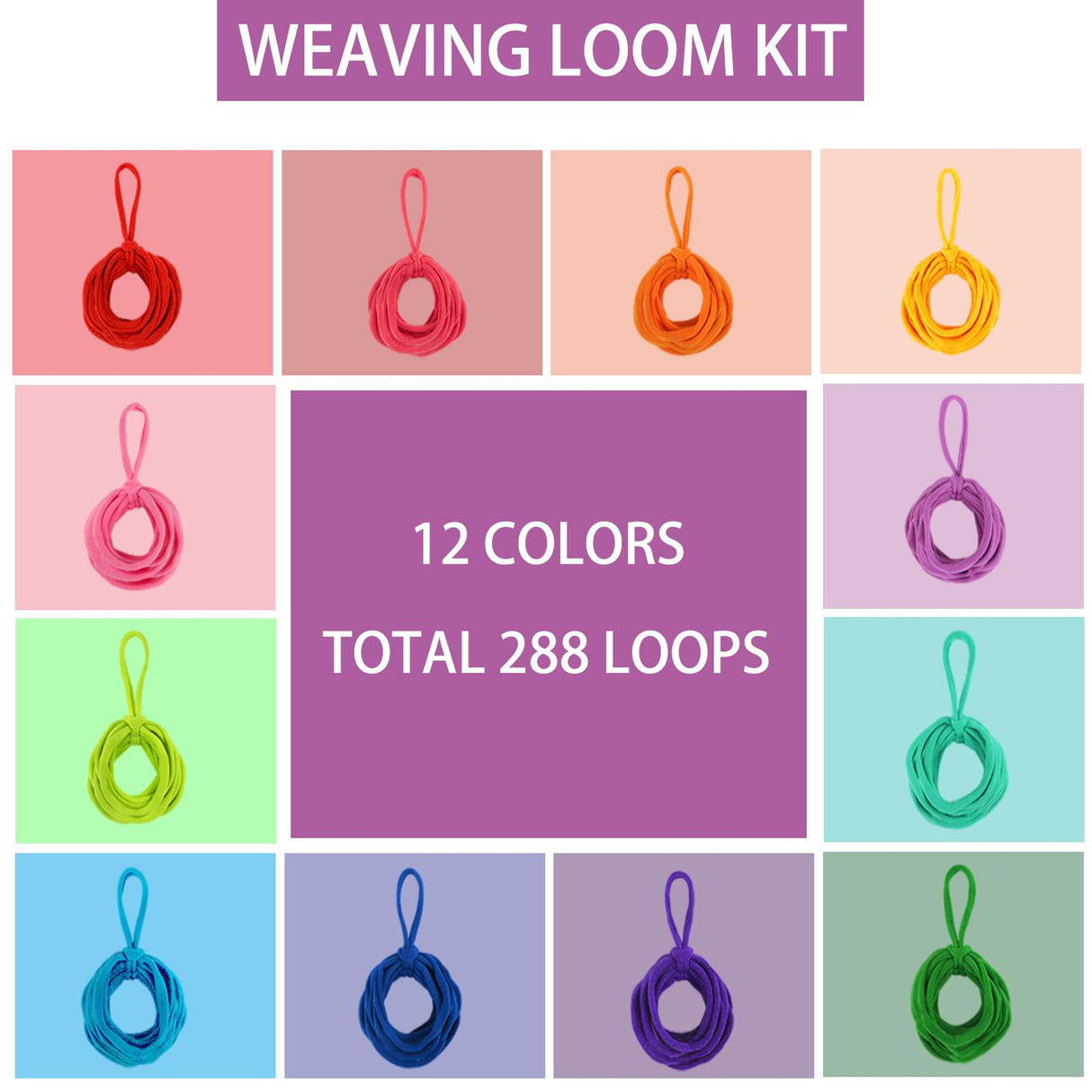 Weaving Loom for Kids and Adults, Arts and Crafts Potholder Loom Kit with 288 Colorful Loops, 2-in-1 Weaving Loom Kit for Girls Ages 5 6 7 8-12 13, DIY Weaving Kit Birthday Gifts for Beginners Bukicho