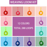Weaving Loom for Kids and Adults, Arts and Crafts Potholder Loom Kit with 288 Colorful Loops, 2-in-1 Weaving Loom Kit for Girls Ages 5 6 7 8-12 13, DIY Weaving Kit Birthday Gifts for Beginners Bukicho