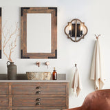 VILUXY Wood Wall sconces Retro Industrial Geometric Lantern Bedside Wall Sconce Lighting Fixture Black Wall Lamp for Bedroom, Hallway, Entryway, Passway, Dining Room 2 Pack VILUXY