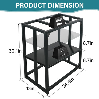 Fumingpal 20 Gallon Fish Tank Stand - Aquarium Stand 20 Gallon, 24.8" L x 13" W Adjustable Reptile Tank Stand, Heavy Duty Metal Breeder Tank Stand for Accessories Storage - WoodArtSupply