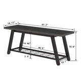 Oastreeful Industrial Entryway Bench Rustic Wood and Metal Storage Bench for Indoor Living Dining Room Bedroom Long Shoe Benches Seat (Charcoal Black) Oastreeful