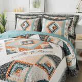 BEDIFANY Cotton King Size Quilt Sets, Lightweight King Quilt Bedding Set (98 x 106 inch) Garden Style Floral Bedspread King Size Coverlet Set for Bed Decorations - All Seasons, 3 Pieces BEDIFANY