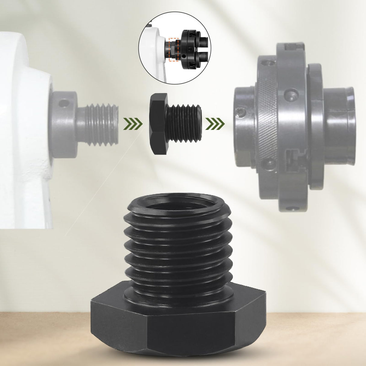 Woodworking Lathe Headstock Spindle Adapter M18X2 5 To 1 8TPI Thread Chuck Insert Adapter Turning Tool Accessories For Metal Or Wood Turning, CNC Machining PETSTIBLE