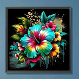 CXYQLC DIY 5D Diamond Painting Kits for Adults Diamond Art Hibiscus Flower Diamond Painting Full Drill Crystal Rhinestone Embroidery Craft Kits for Home Wall Decor Gifts 11.8x11.8inch CXYQLC