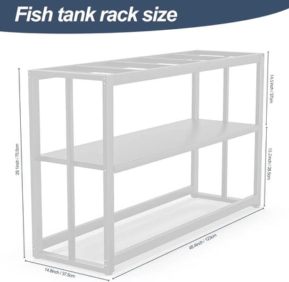 Fizgot Fish Tank Stand Metal Aquarium Stand,55-75 Gallon Aquarium Turtle Tank, 48.4 x 14.8 x 29.1Inch, Reptile Terrariums and Breeder Tank Stand（White ） - WoodArtSupply