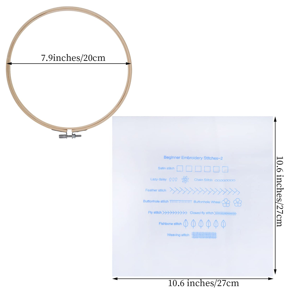 Lystaii Beginners Embroidery Stitch Practice kit, 3 Sets Embroidery Kit for Beginners to Learn 30 Different Stitches for Craft Lover Easy to Follow with Instructions Embroidery Skill Techniques Lystaii