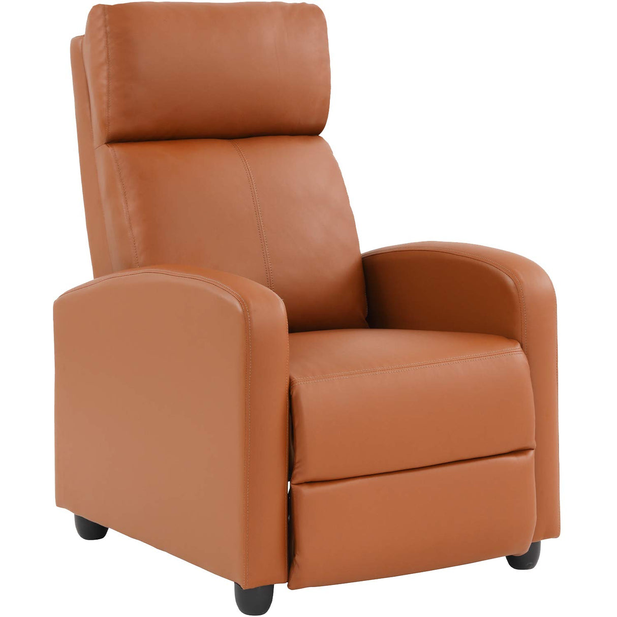 FDW Recliner Chair Push Back Sofa Home Theater Seating with Lumbar Support and Leather Padded Seat Backrest for Living Room (Tan) FDW
