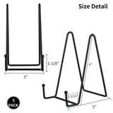 IBosins 5 Pack 6 Inch Plate Holder Display Stands, Metal Black Frame Stand for Picture, Book, Photo Easel, Creation, Collectibles IBosins