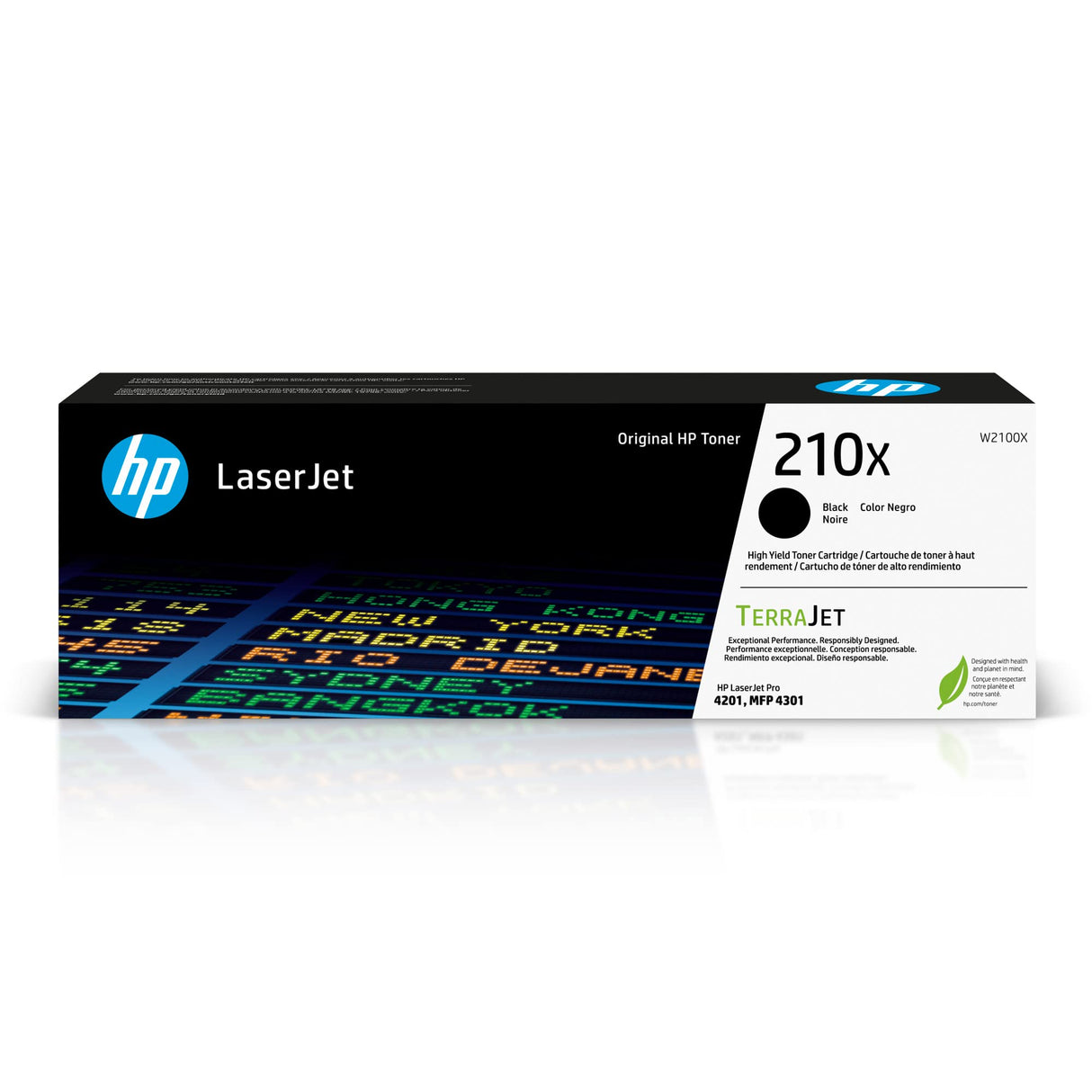 HP 210X Black High-Yield Toner Cartridge | Works Color Laserjet Pro 4201, Color Laserjet Pro MFP 4301 Series | W2100X HP