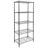 Whitmor 5 Tier Shelving Unit, Adjustable Storage Shelves with Wheels, Wire Shelving, 400 lbs Capacity per Shelf, Max 2000 lbs Total for Laundry, Garage, Plant, 21" L x 12" W x 54" H, Black Whitmor