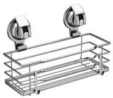TESOT Suction Cup Shower Caddy, Shower Shelf Soap Dish with Hooks for Razor, Sponge, Rust Proof 304 Stainless Steel, Silver TESOT