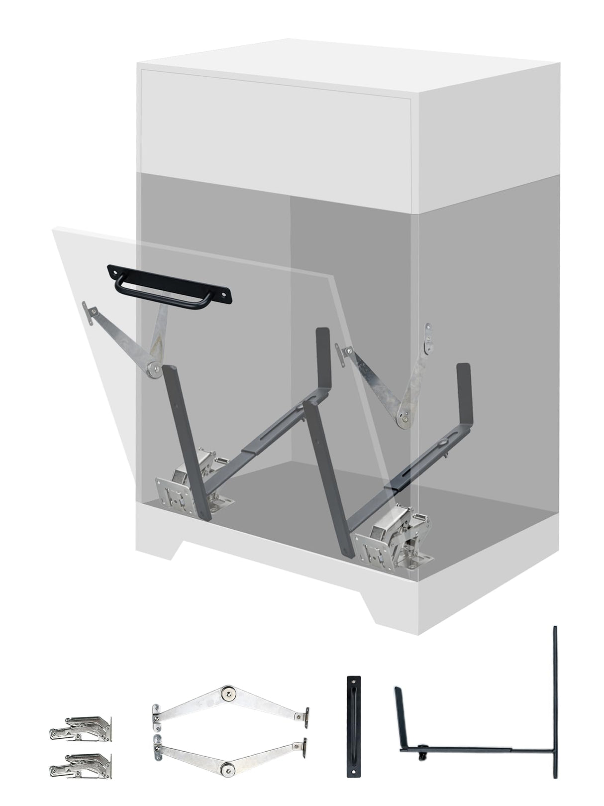 ZRD Tilt Out Trash Can Cabinet DIY Kit for Single Cabinet, Pet Proof Hidden Trash Can Cabinet Conversion Kit, Suitable for Kitchen, Bathroom, Living Room, and Dining Room ZRD