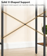 HOOBRO 8-Tier Over The Toilet Storage, Freestanding Bathroom Organizer Space Saver, Mass-Storage Side Storage Open Rack, for Bathroom, Living Room, Laundry, Rustic Brown and Black BF86TS01 HOOBRO