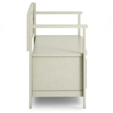 Amherst Solid Wood 48-Inch Entryway Storage Bench in Antique White SIMPLIHOME