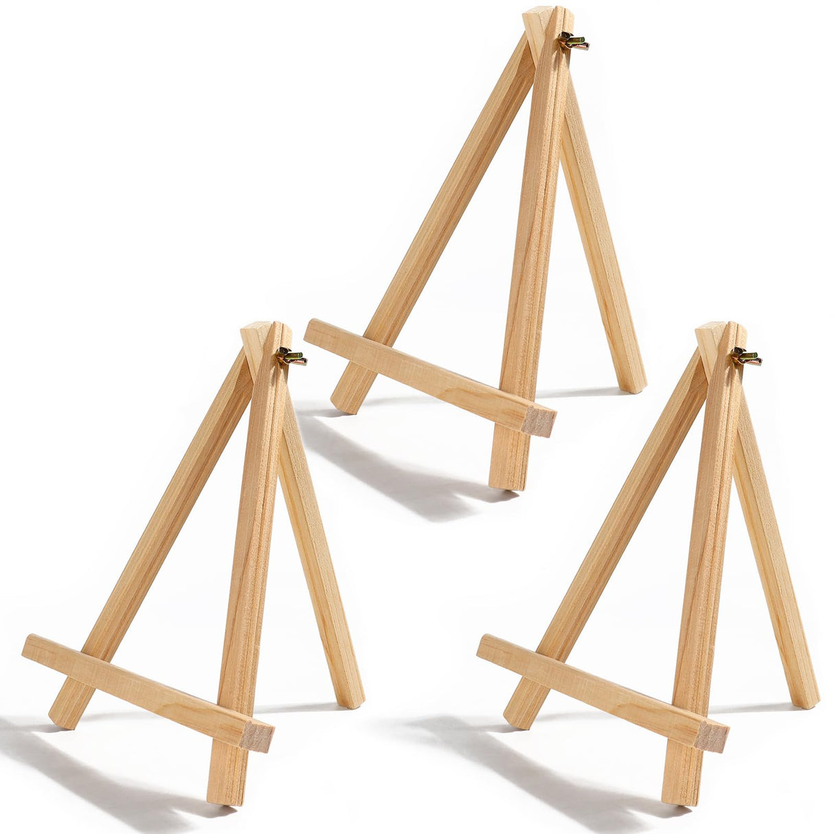DOMMARE 9.4 in Wooden Easel Stand for Painting, Canvases, Art, Crafts, Tabletop Easels, Small Wood Table Top Paint Tripod Station for Kids Adults, Portable Display Photo Picture Sign Holder(3 Pack) DOMMARE