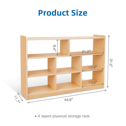 TOOKYLAND 8-Section Montessori Wood Storage Cabinet for Kids' Books and Toys - WoodArtSupply