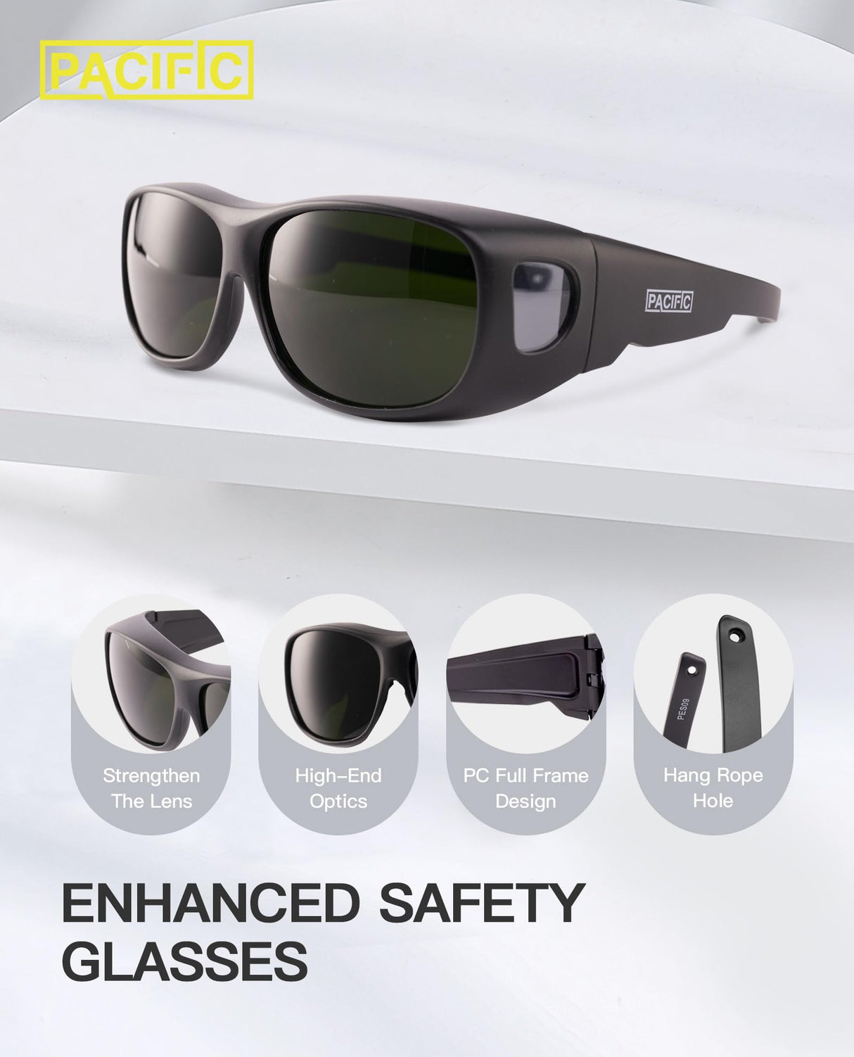 PACIFIC PPE Welding Safety Glasses, Wrap-around Safety Welding Lens, Anti-scratch Safety Glasses, UV Protection, Protective Glasses, ANSI/ISEA & MCEPS Compliant, IR Shade 5 PACIFIC PPE